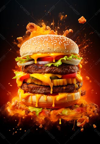 Imagem de um super hambúrguer completo 132