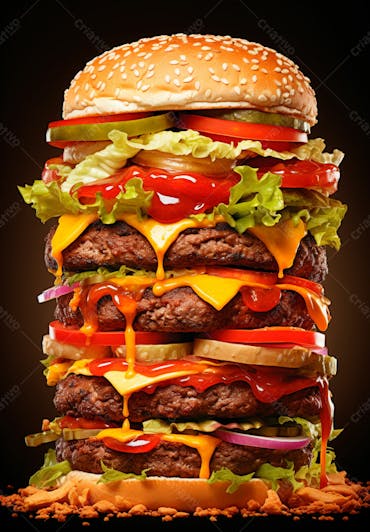 Imagem De Um Super Hambúrguer Completo 133