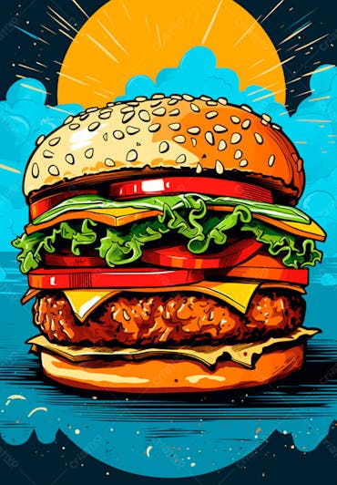 Imagem De Um Super Hambúrguer Completo 135