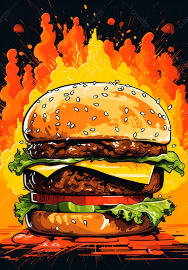 Imagem De Um Super Hambúrguer Completo 136