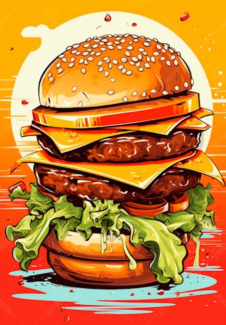 Imagem de um super hambúrguer completo 137