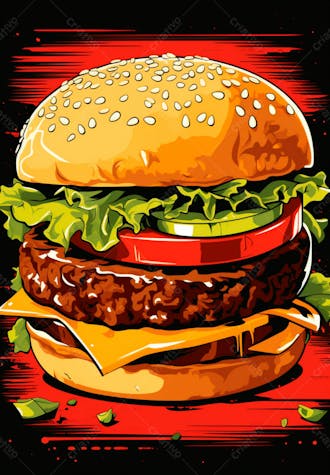 Imagem de um super hambúrguer completo 138