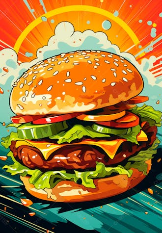 Imagem de um super hambúrguer completo 139