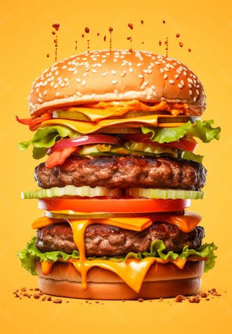 Imagem de um super hambúrguer completo 140