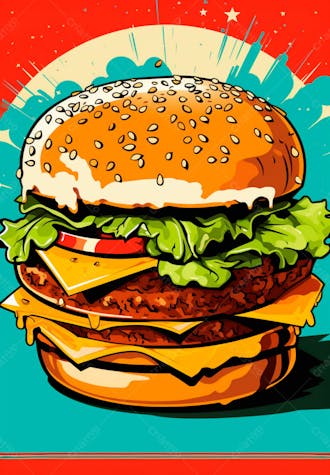 Imagem de um super hambúrguer completo 141