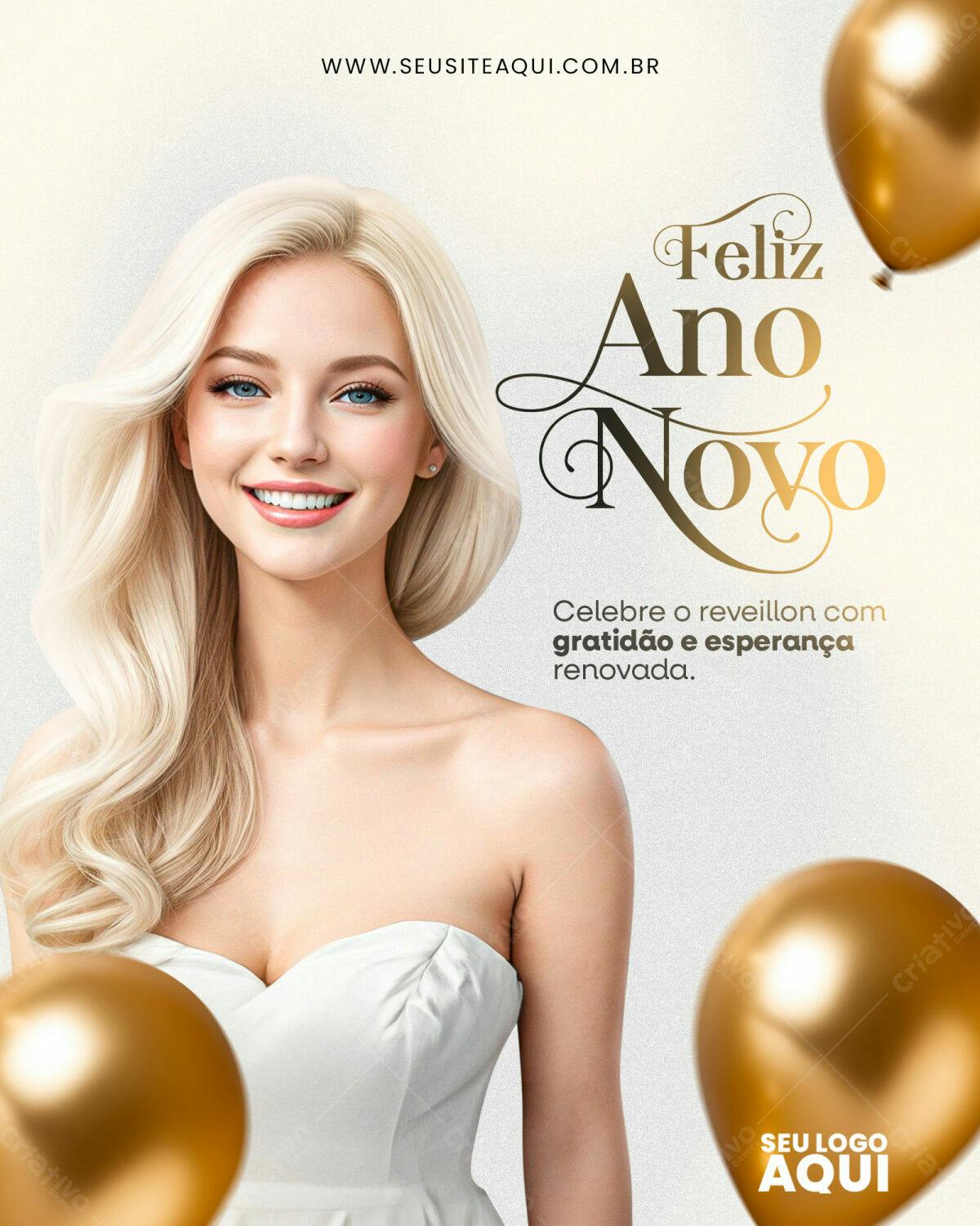 Flyer Feliz Ano Novo PSD Editável
