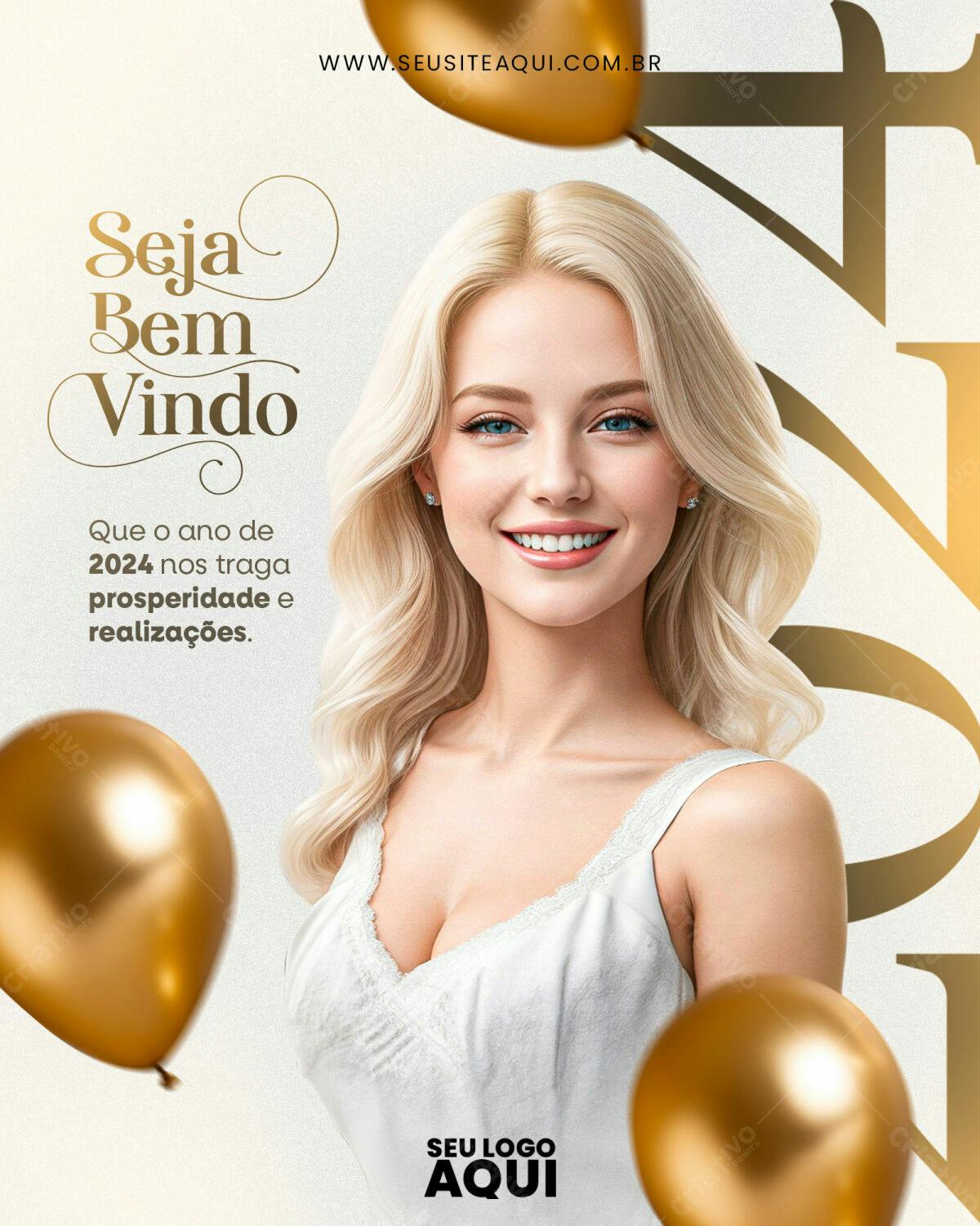 Flyer Ano Novo 2024 PSD Editável