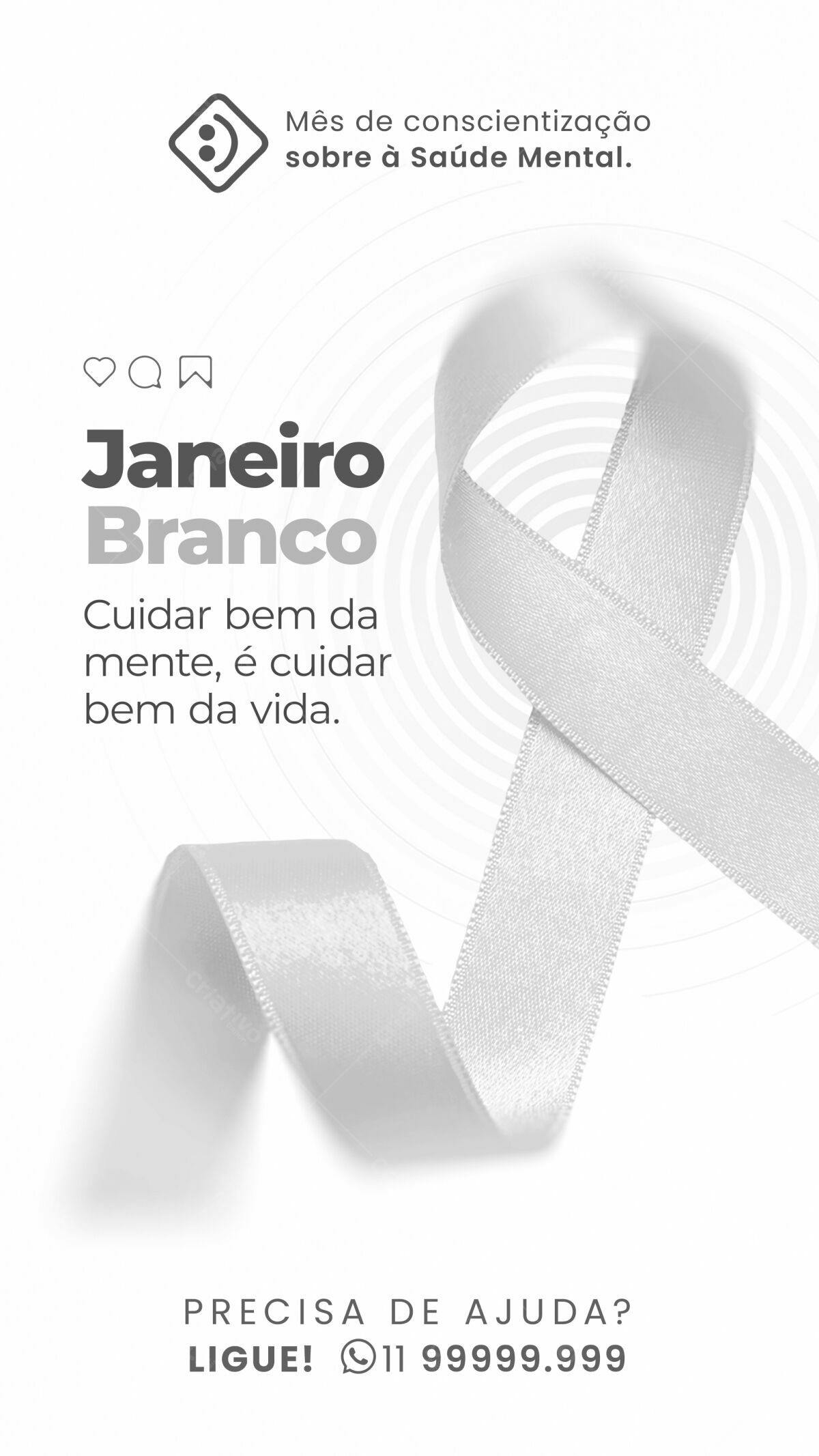 Post Janeiro Branco PSD Editável