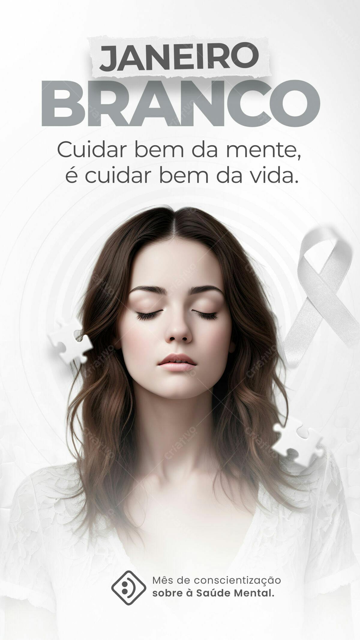 Flyer Janeiro Branco PSD Editável