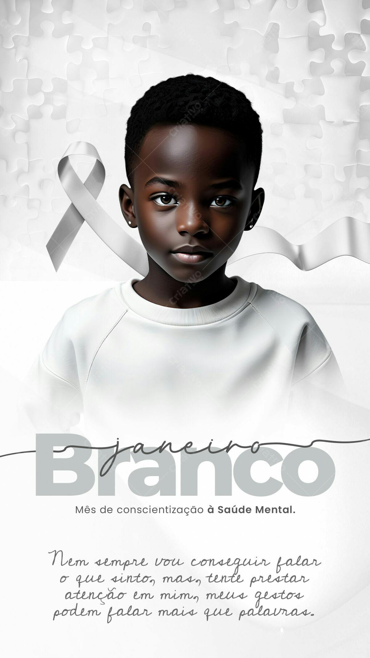 Flyer Janeiro Branco PSD Editável