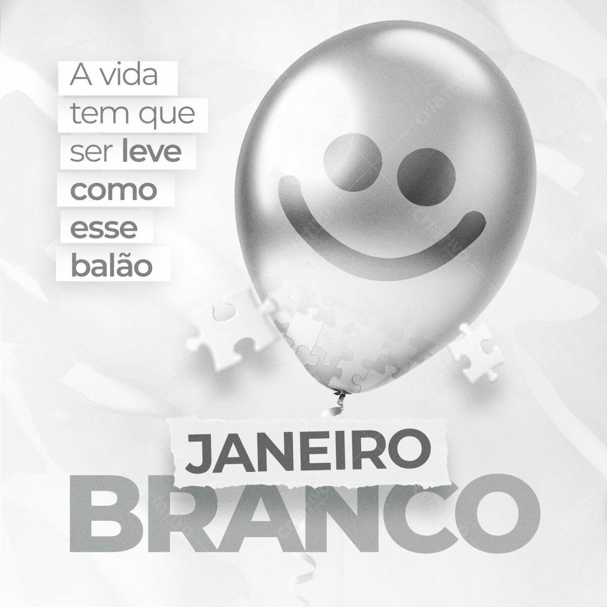 Flyer Janeiro Branco PSD Editável