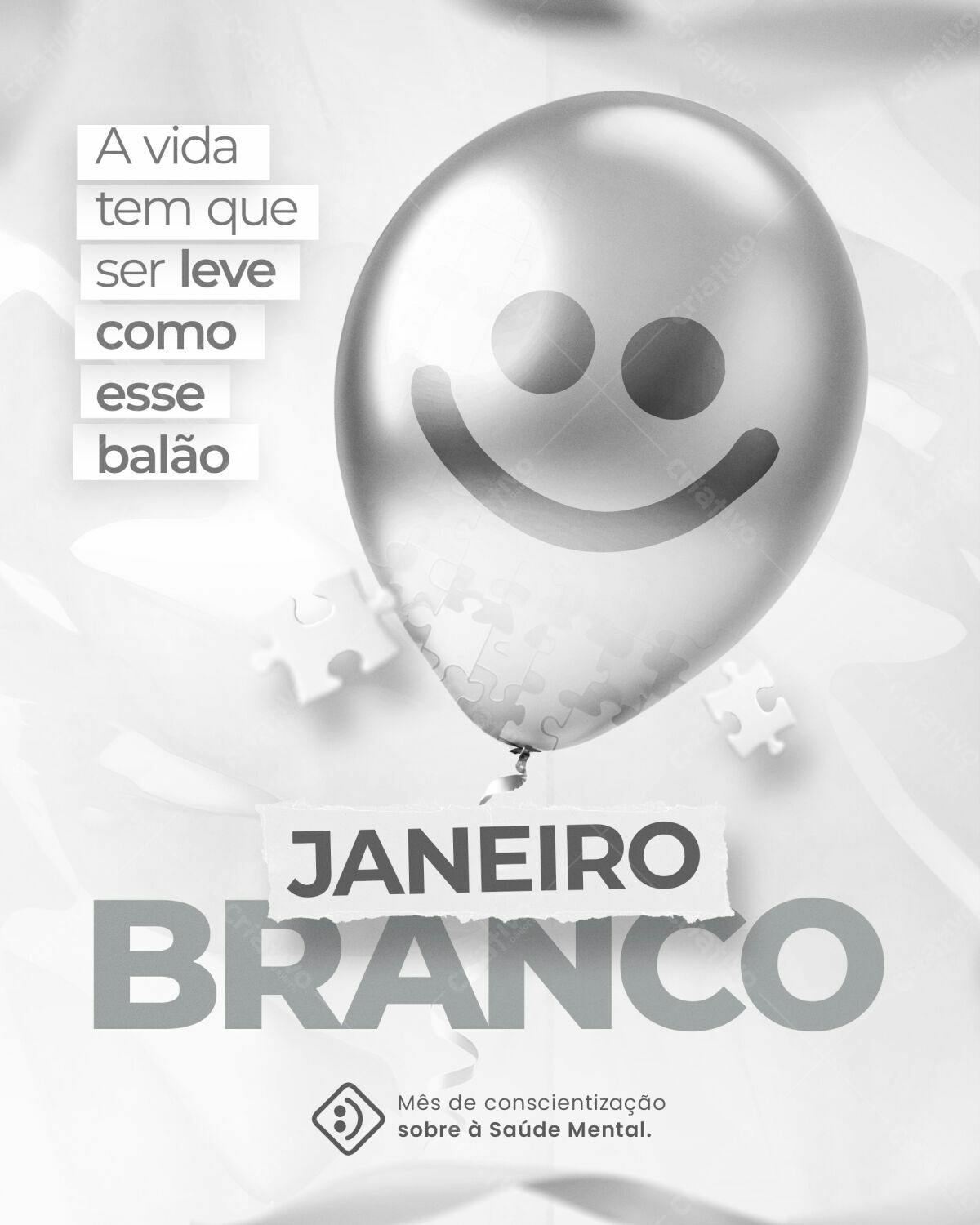 Flyer Janeiro Branco PSD Editável