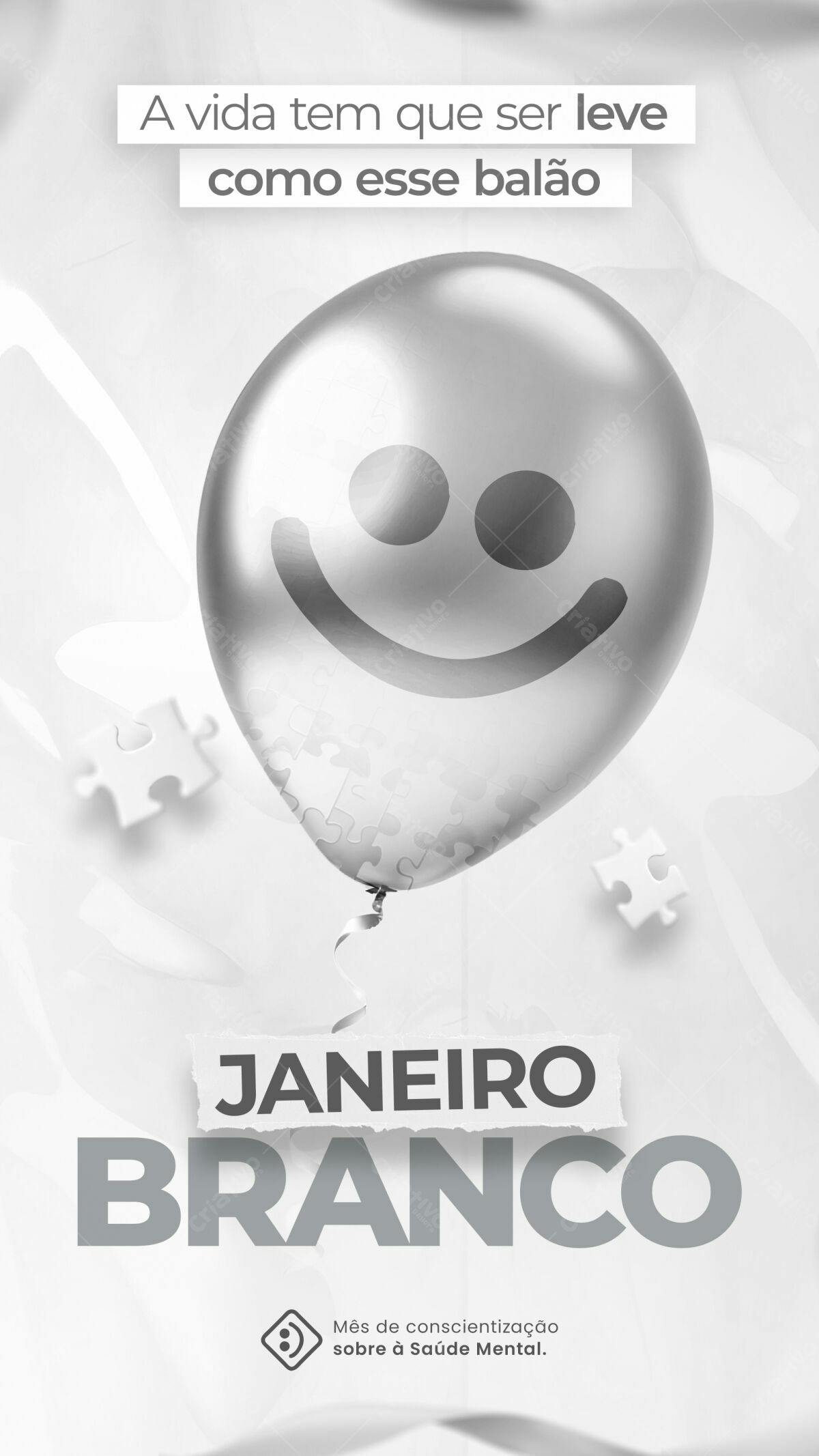 Flyer Janeiro Branco PSD Editável