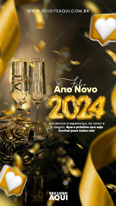 Story | ano novo | reveillon | psd editável