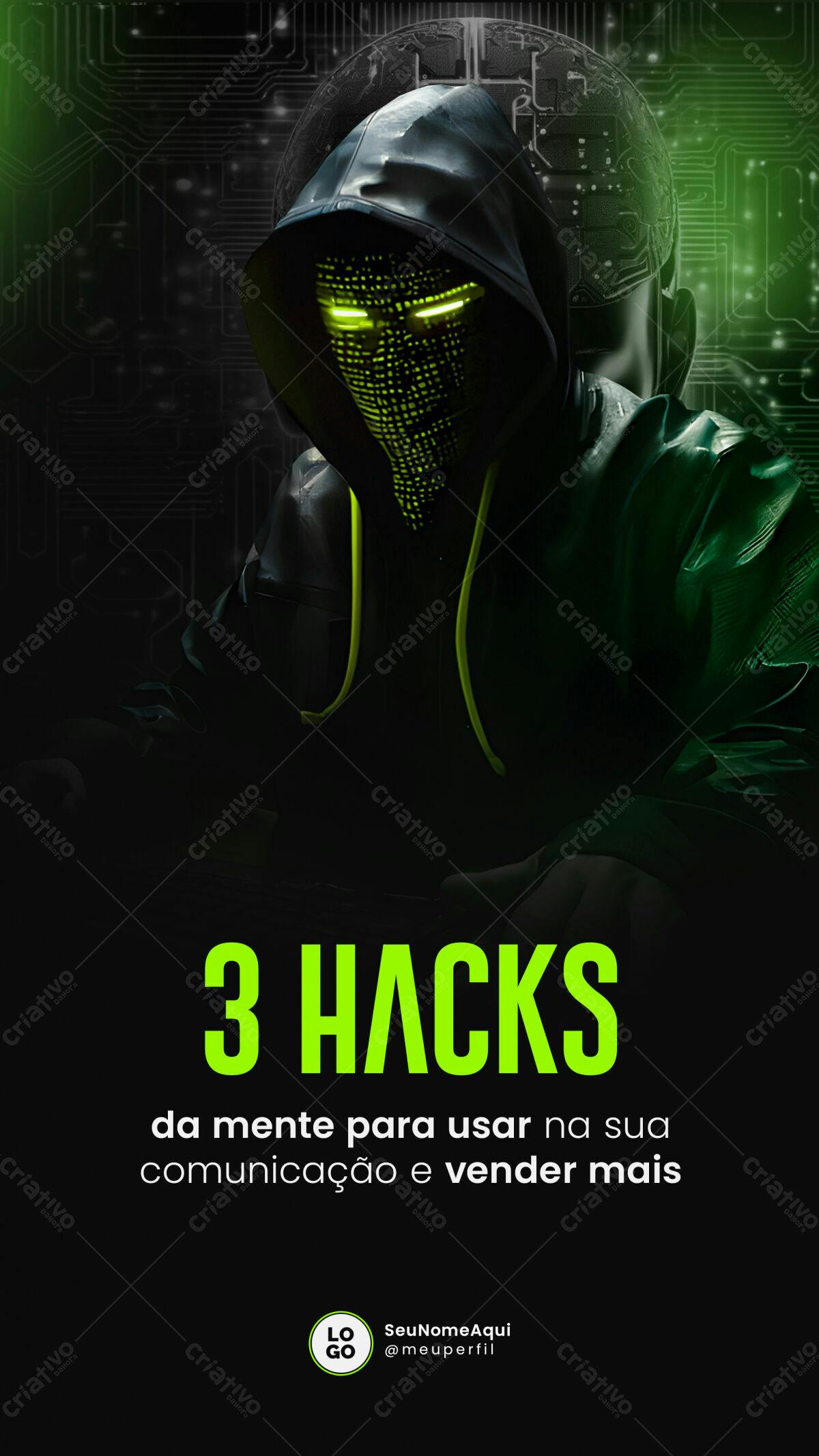 Flyer para Hacks de Mente PSD Editável
