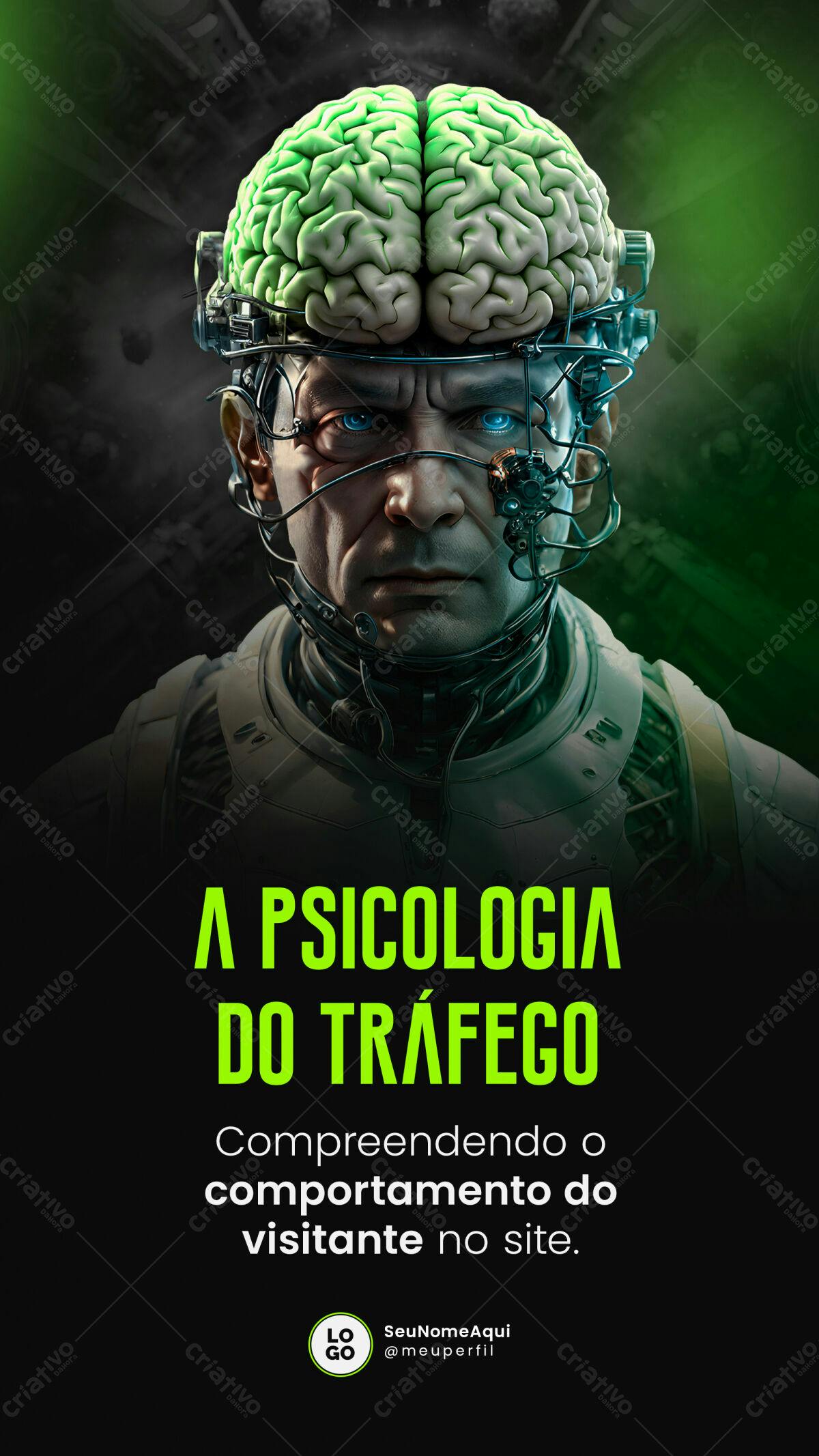 Poster Psicologia do Tráfego PSD Editável