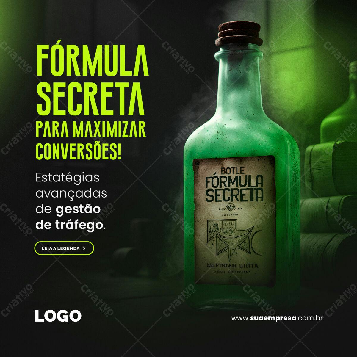 Post de Mídia Social Fórmula Secreta PSD Editável