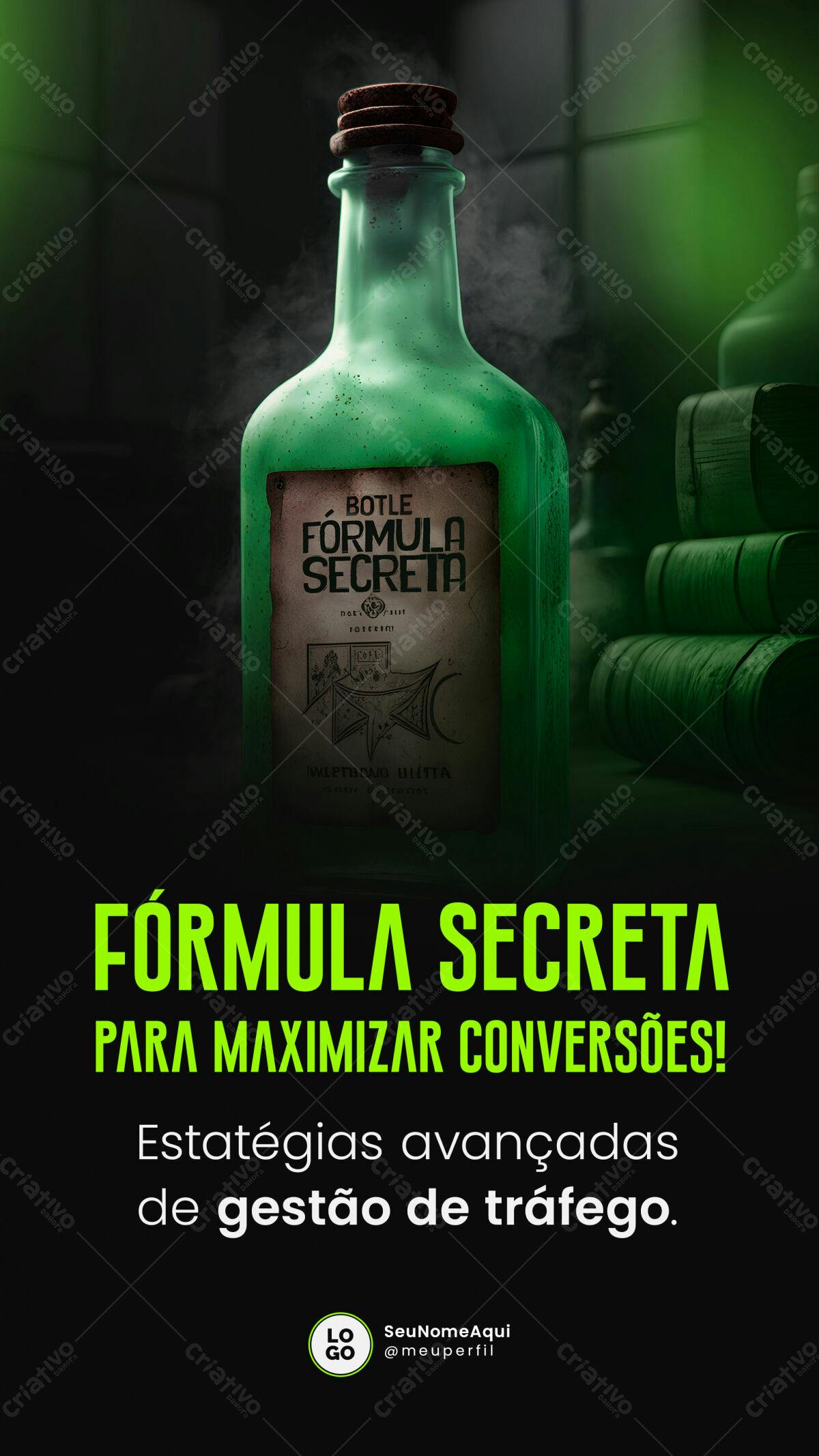 Flyer Fórmula Secreta para Maximizar Conversões PSD Editável