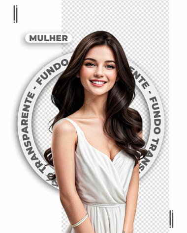 Mulher com vestido branco | imagem sem fundo | psd editável