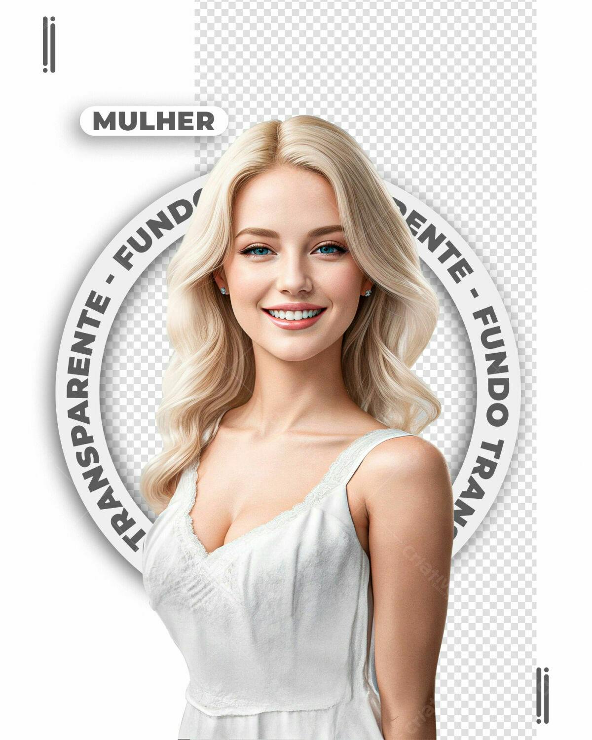 PSD Modelo Feminino com Fundo Transparente Editável