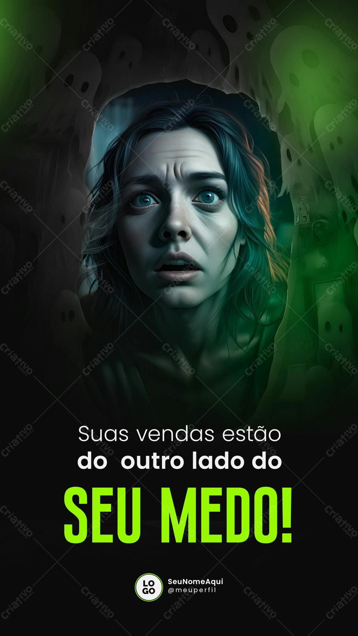 Flyer para Campanha de Marketing de Terror PSD Editável