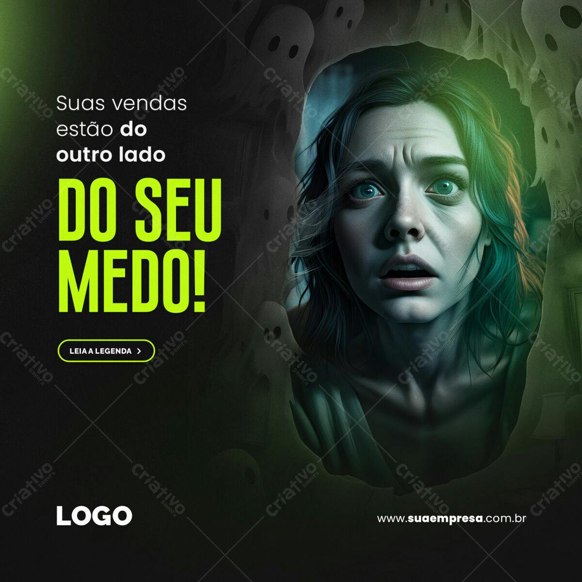 Postagem de Mídia Social de Terror PSD Editável