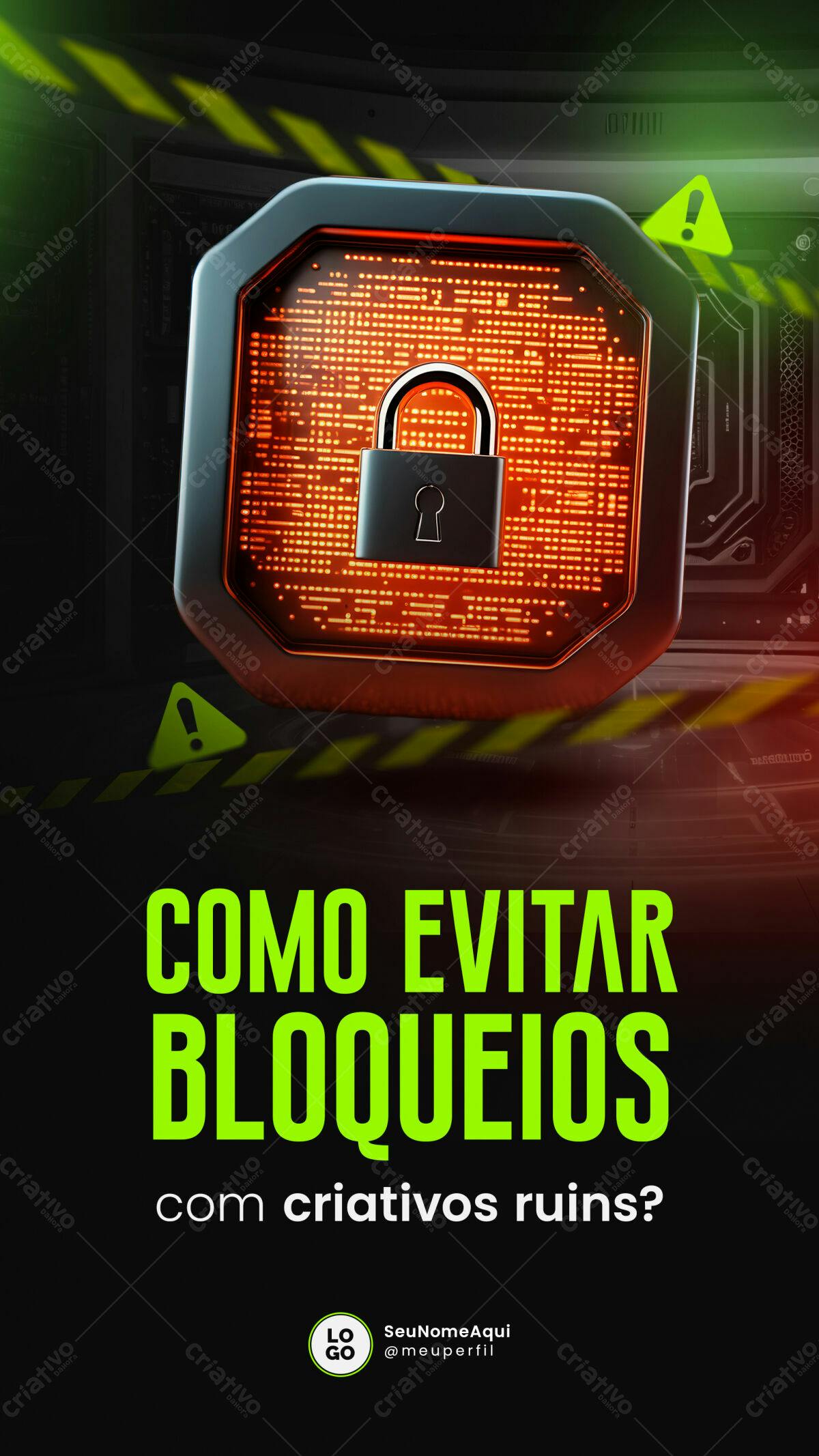 Flyer Segurança Cibernética PSD Editável
