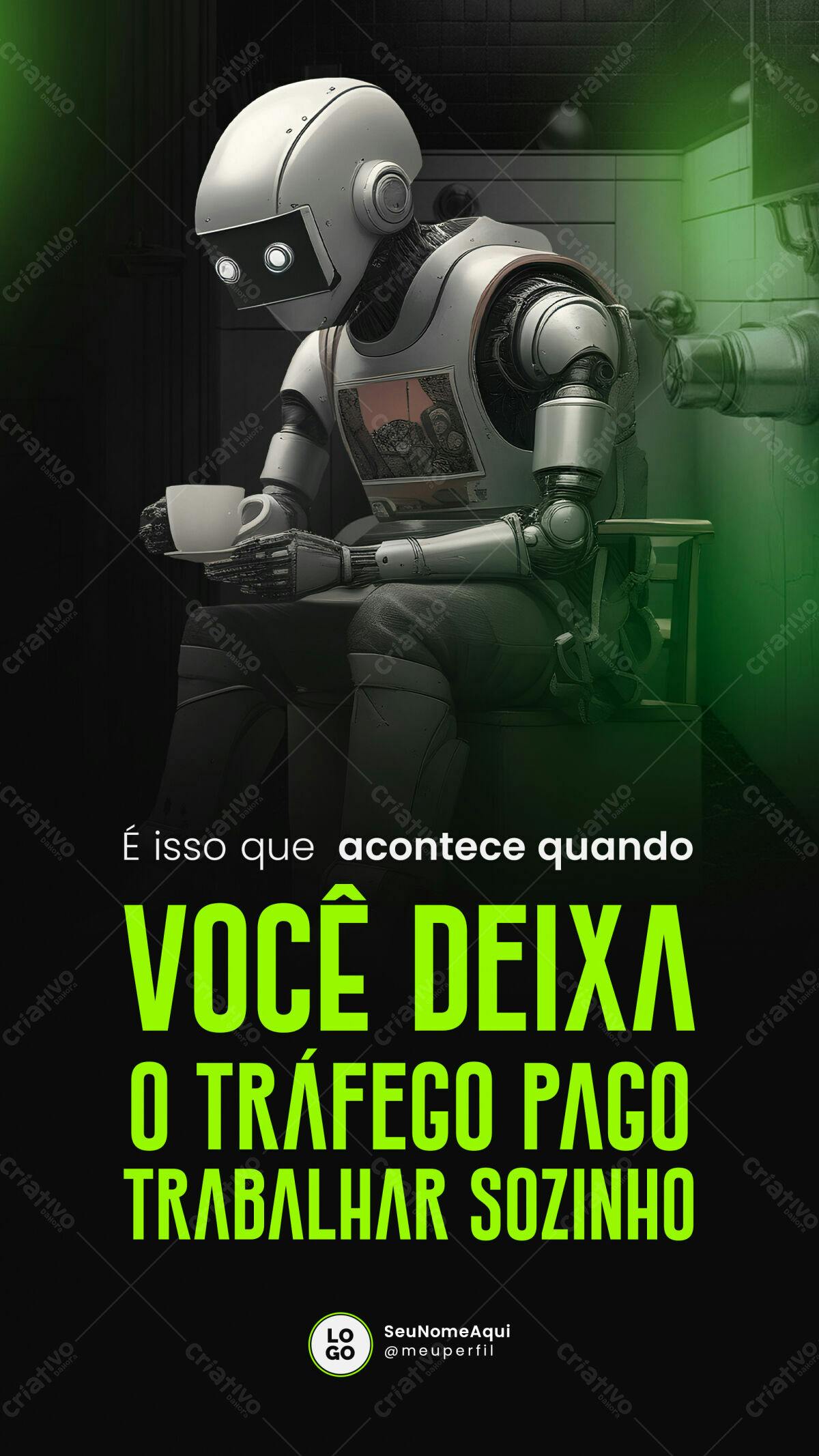 Postagem para Mídias Sociais com Robô PSD Editável