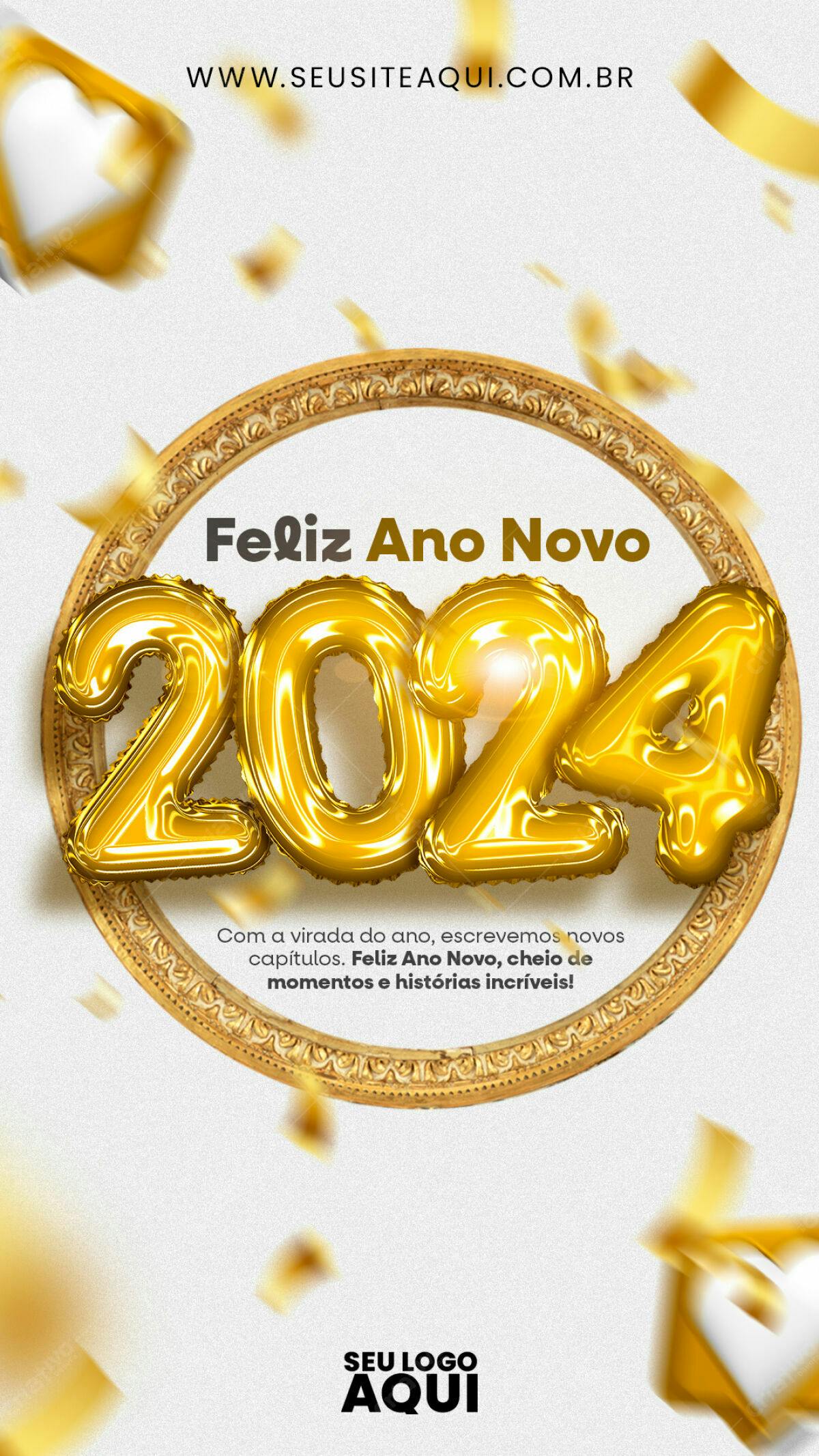 Flyer Feliz Ano Novo 2024 PSD Editável