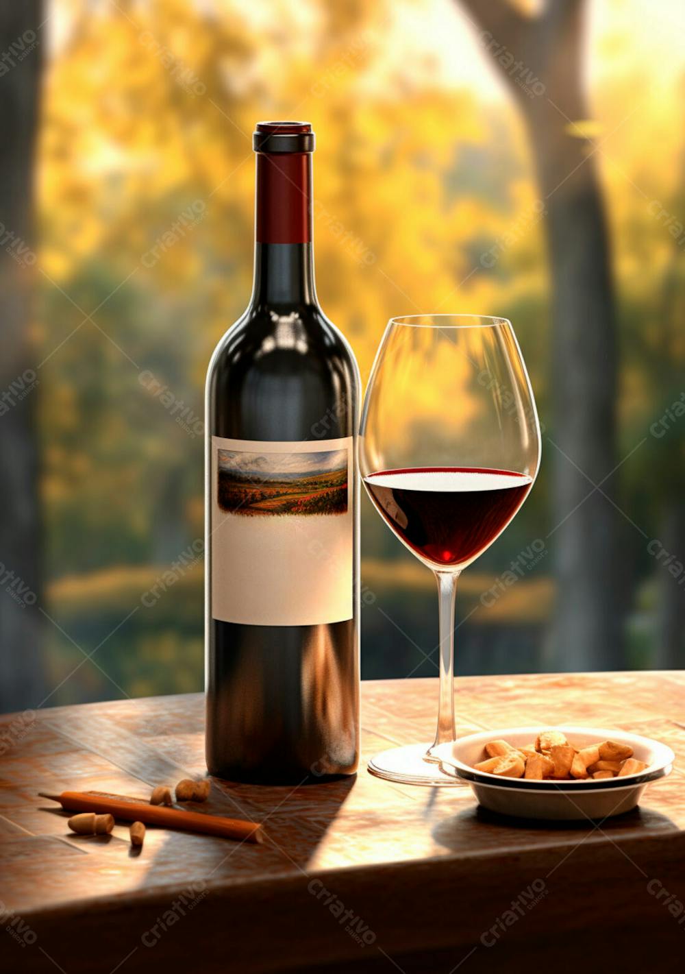 Imagem De Uma Garrafa De Vinho Tinto Com Uvas Ao Lado 15
