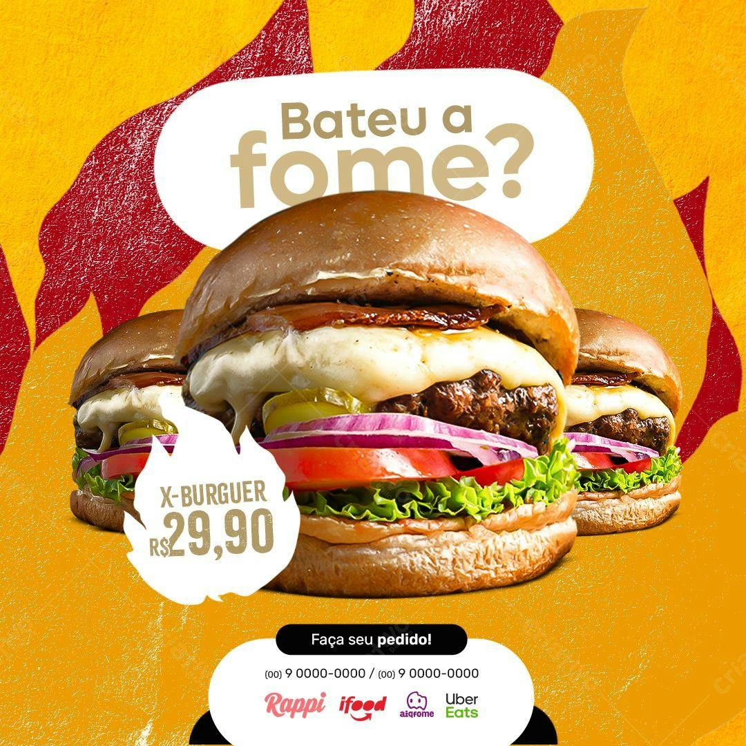 Flyer Promoção X-Burguer R$29,90 PSD Editável