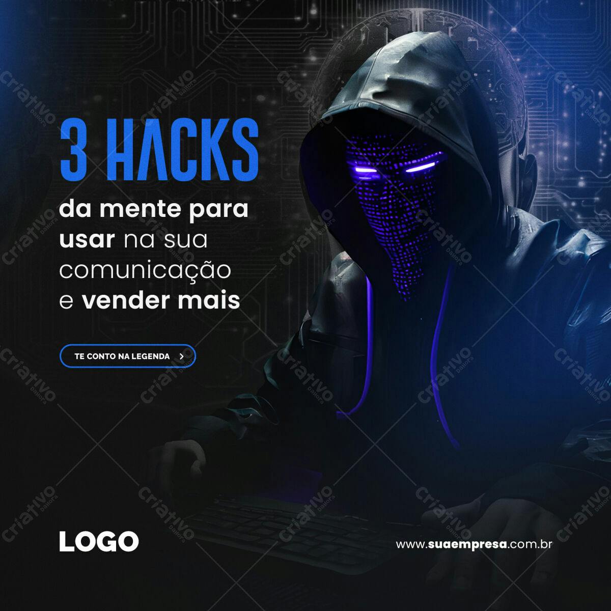 Post para Redes Sociais com Hacker PSD Editável