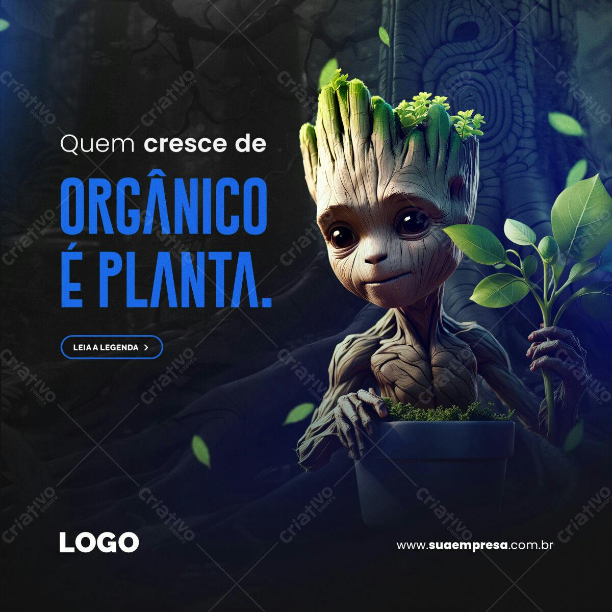 Post para Redes Sociais Orgânico PSD Editável
