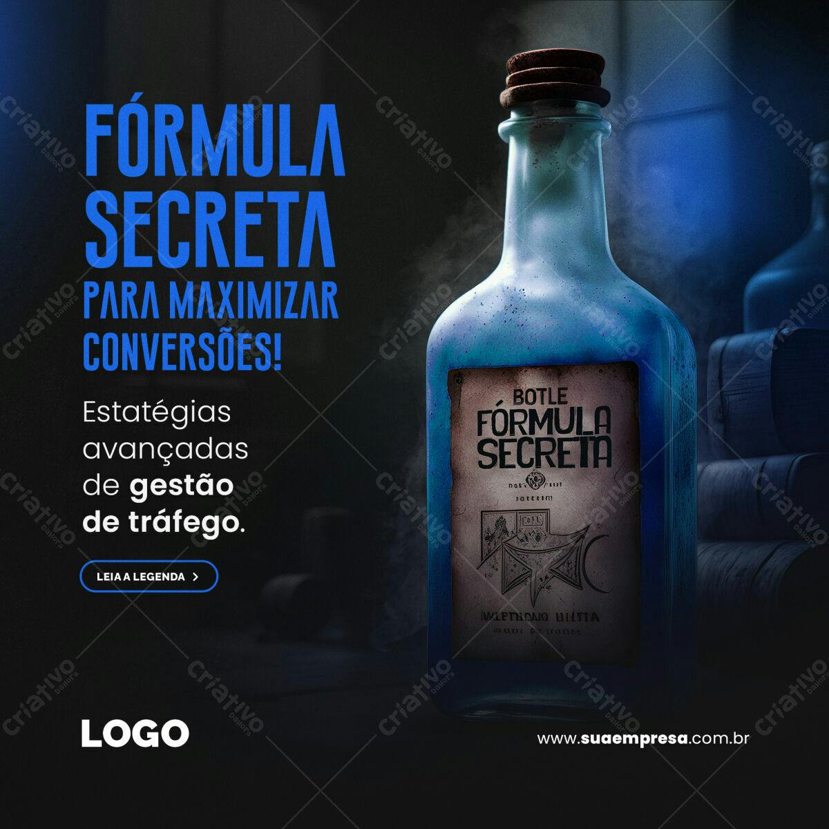 Banner Fórmula Secreta para Marketing Digital PSD Editável