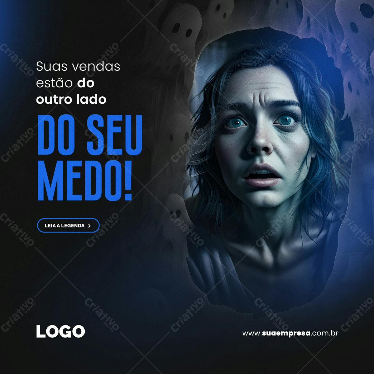 Post para Redes Sociais de Terror PSD Editável