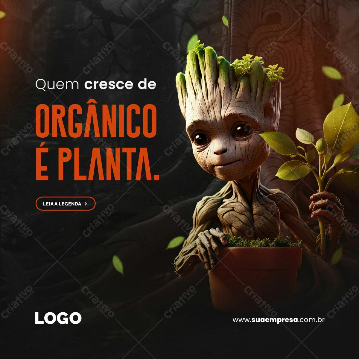 Post para Redes Sociais Orgânico PSD Editável