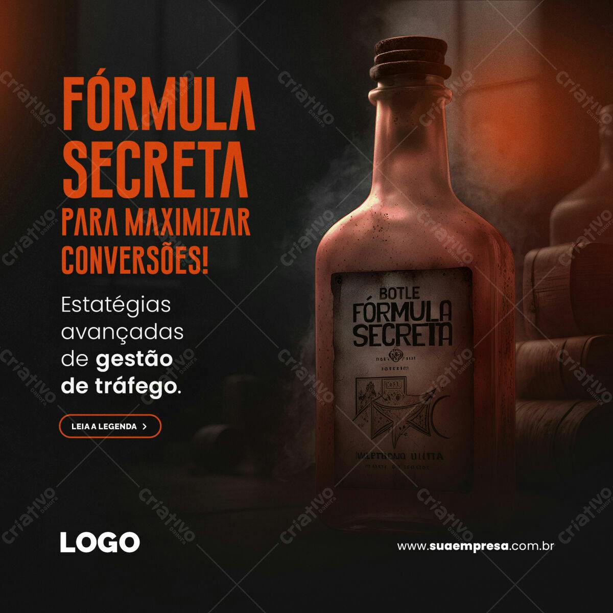 Post para Marketing Digital com Fórmula Secreta PSD Editável
