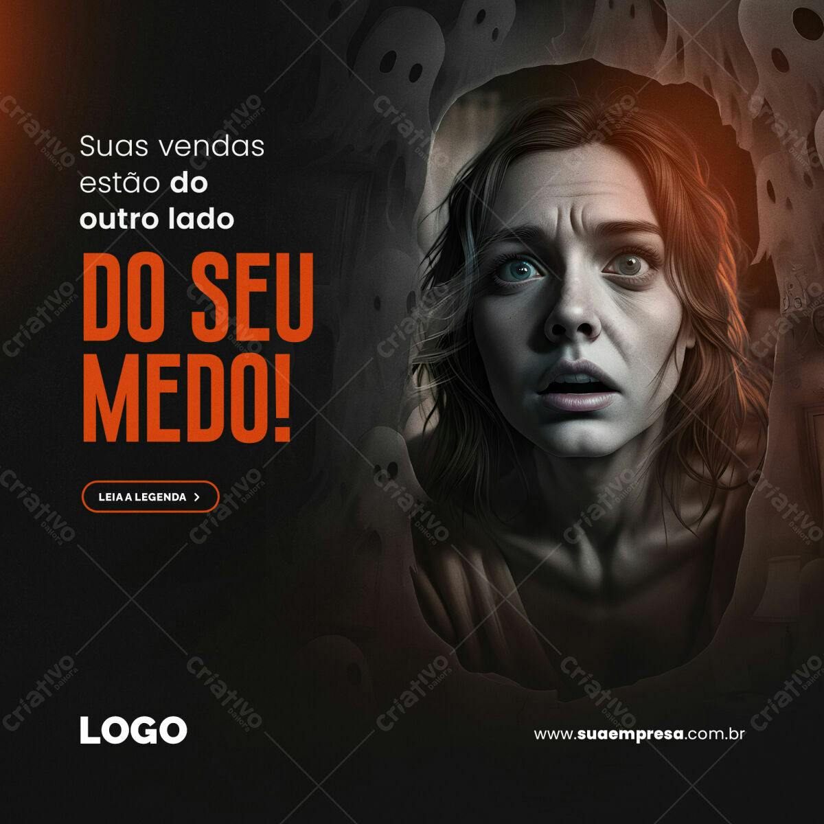 Postagem de Mídia Social de Terror PSD Editável