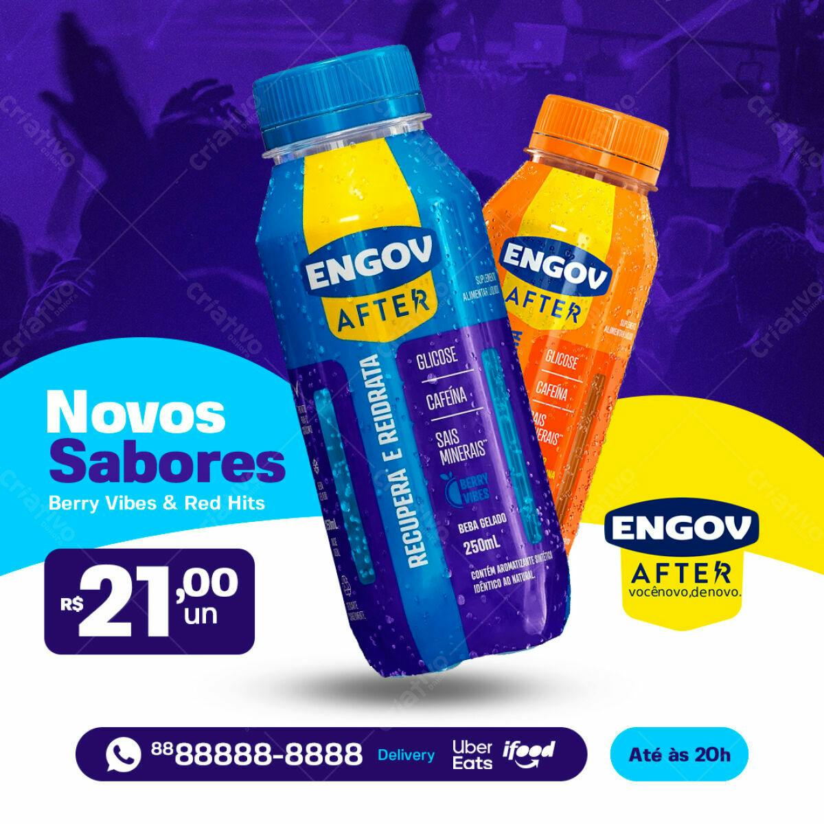 Flyer para Lançamento de Novos Sabores Engov After PSD Editável