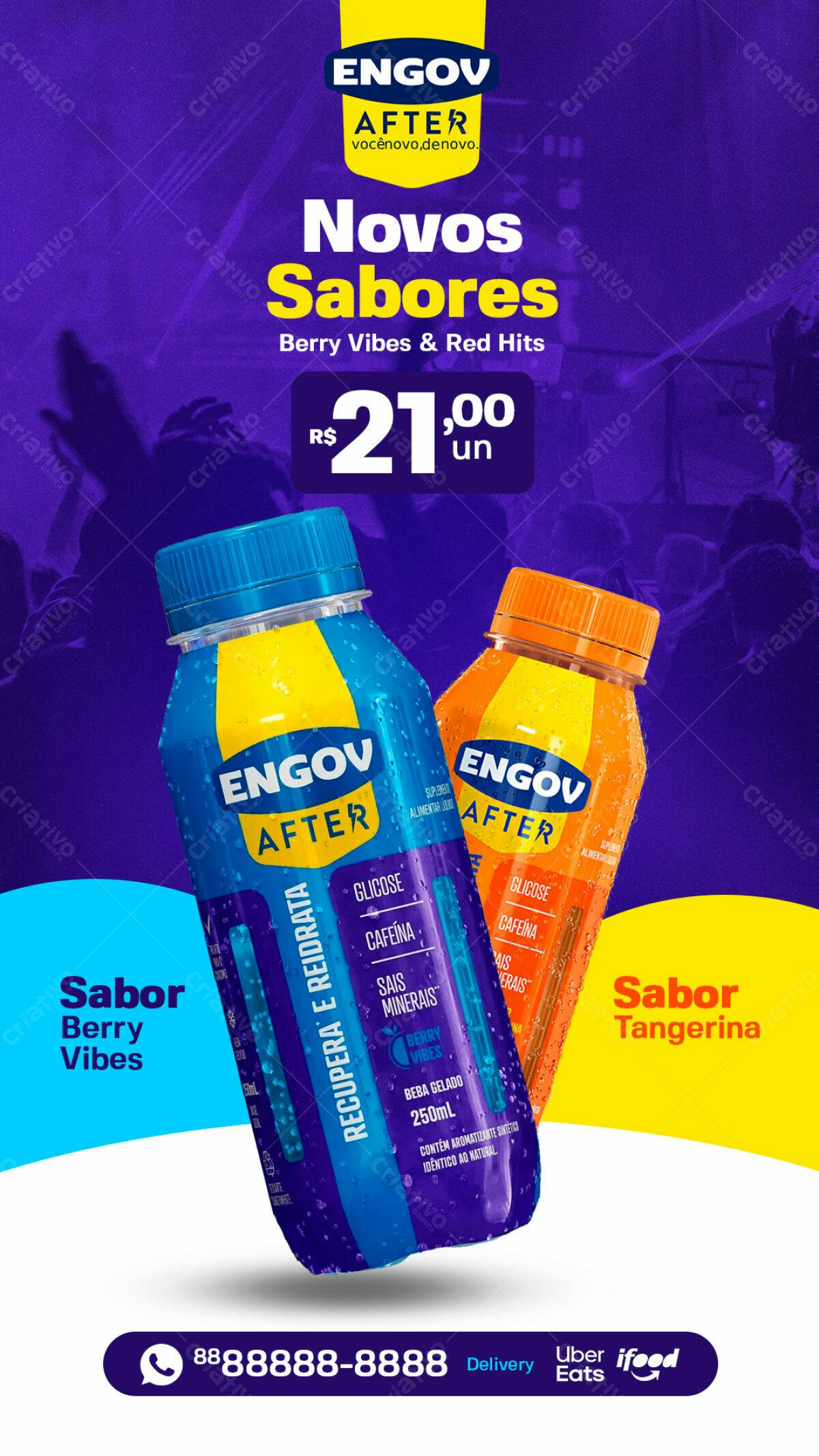 Flyer Engov After PSD Editável - Novos Sabores