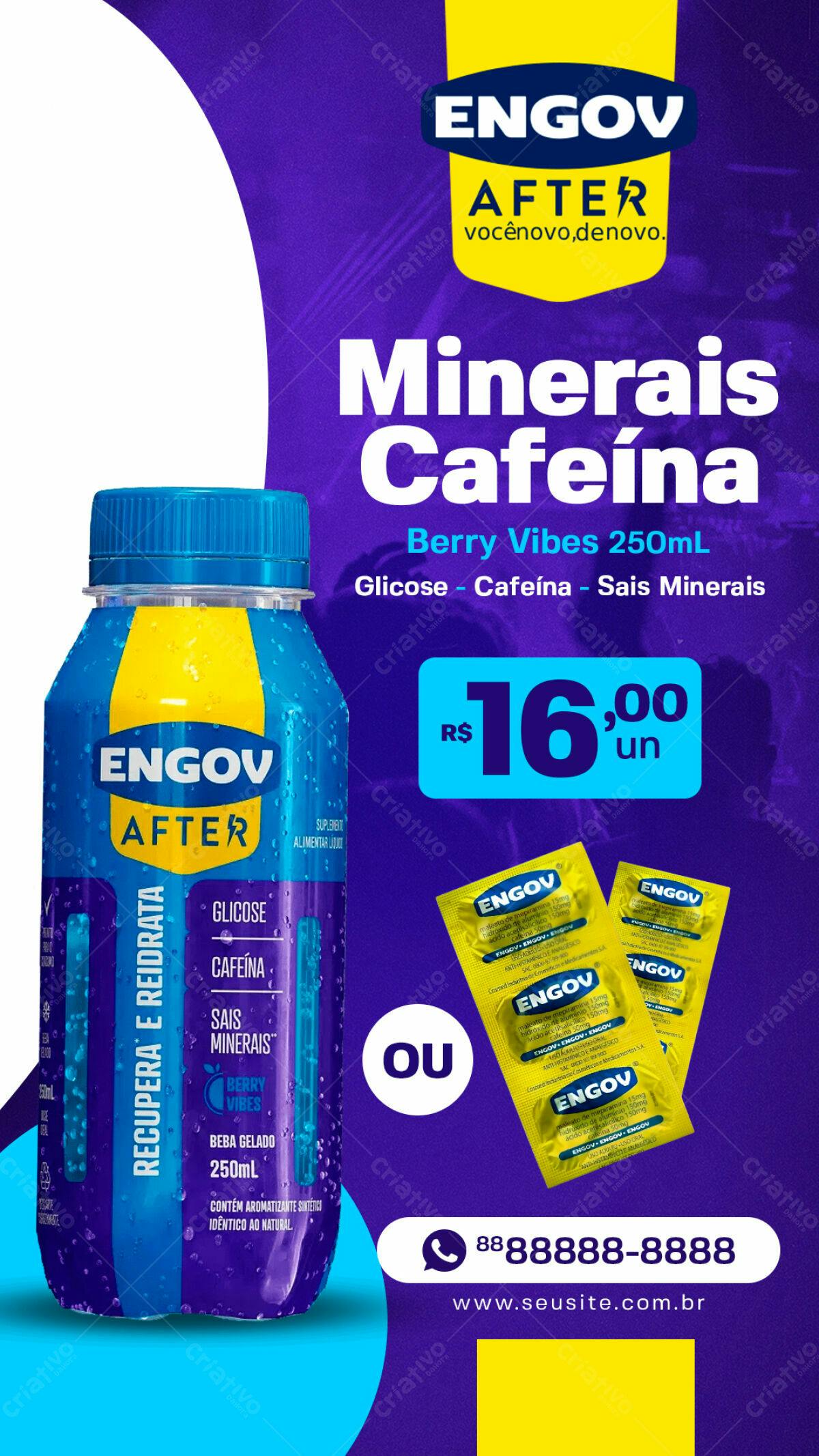 Flyer para Bebida Energética Engov After PSD Editável
