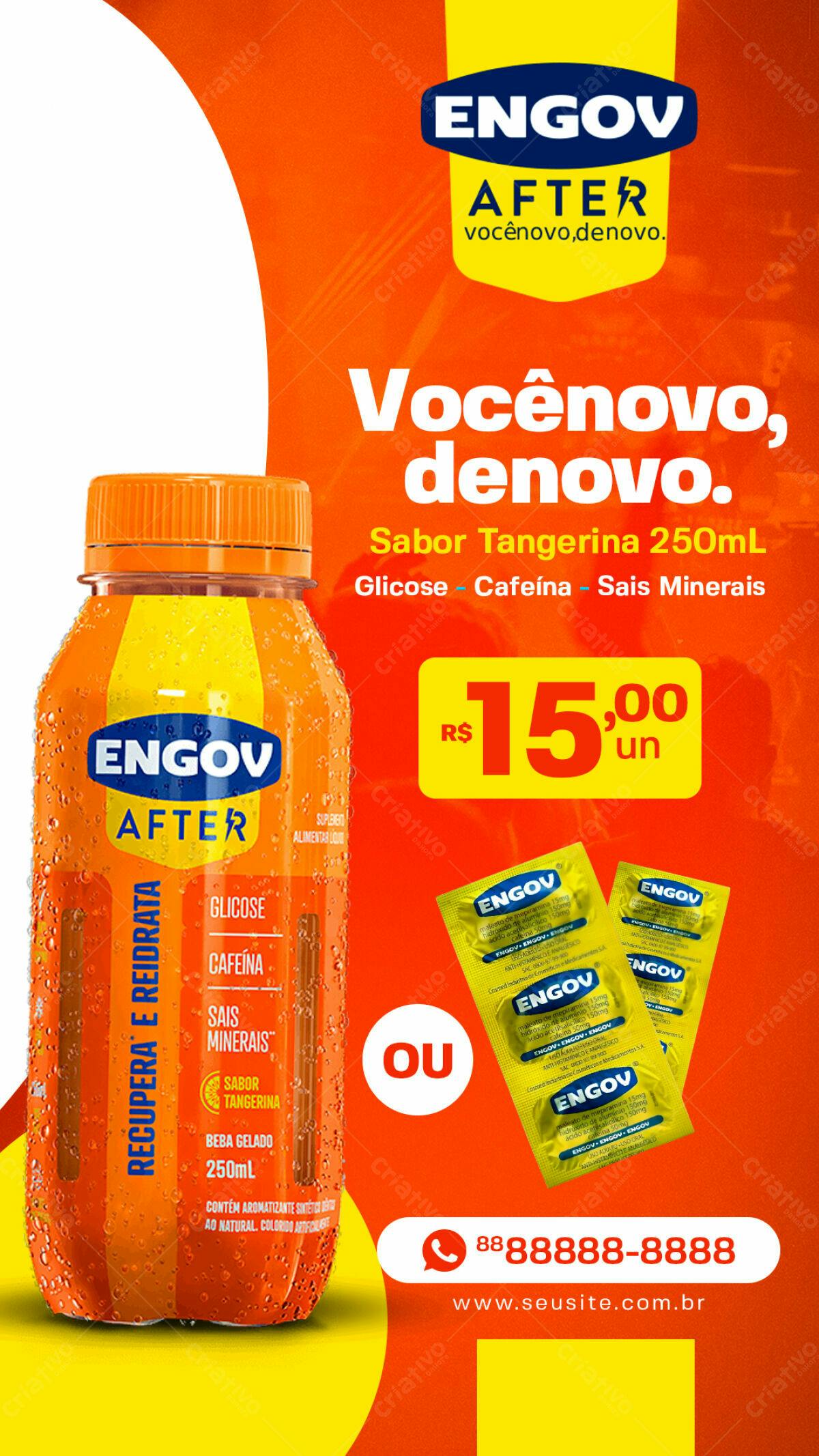 Flyer Engov After Sabor Tangerina PSD Editável
