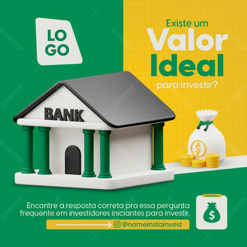 Existe Um Valor Ideal Para Investir Educação Financeira Psd Editável