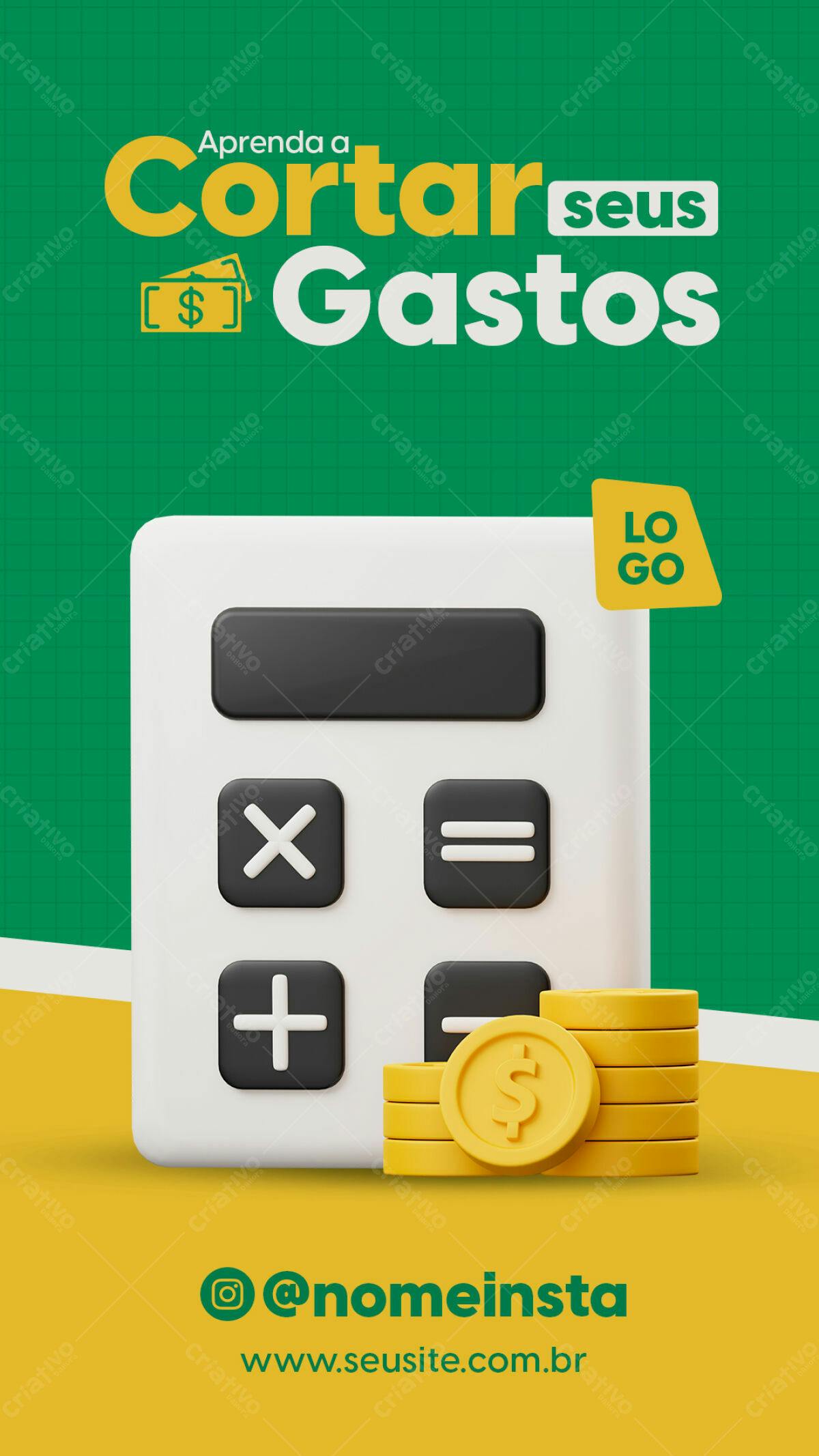 Flyer Aprenda a Cortar Seus Gastos PSD Editável