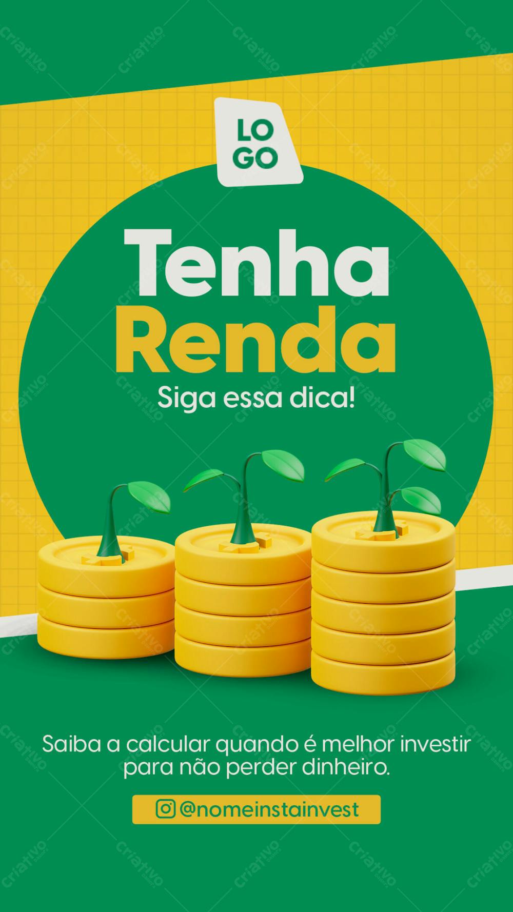 Stories Siga Essa Dica Para Ter Renda Educação Financeira Psd Editável