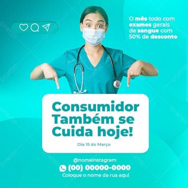 Consumidor também se cuida 15 de março psd editável