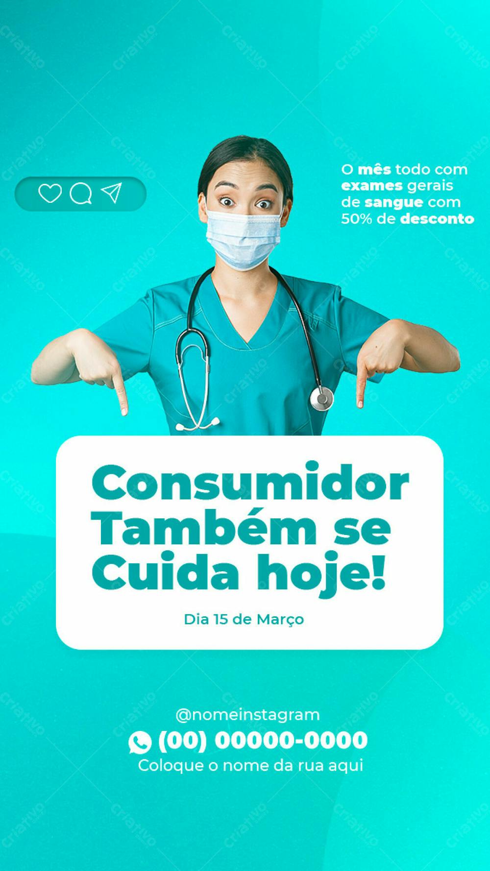 Stories Consumidor Também Se Cuida 15 De Março   Psd Editável