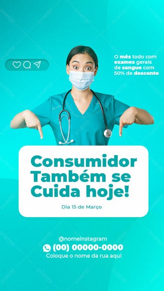 Stories consumidor também se cuida 15 de março psd editável