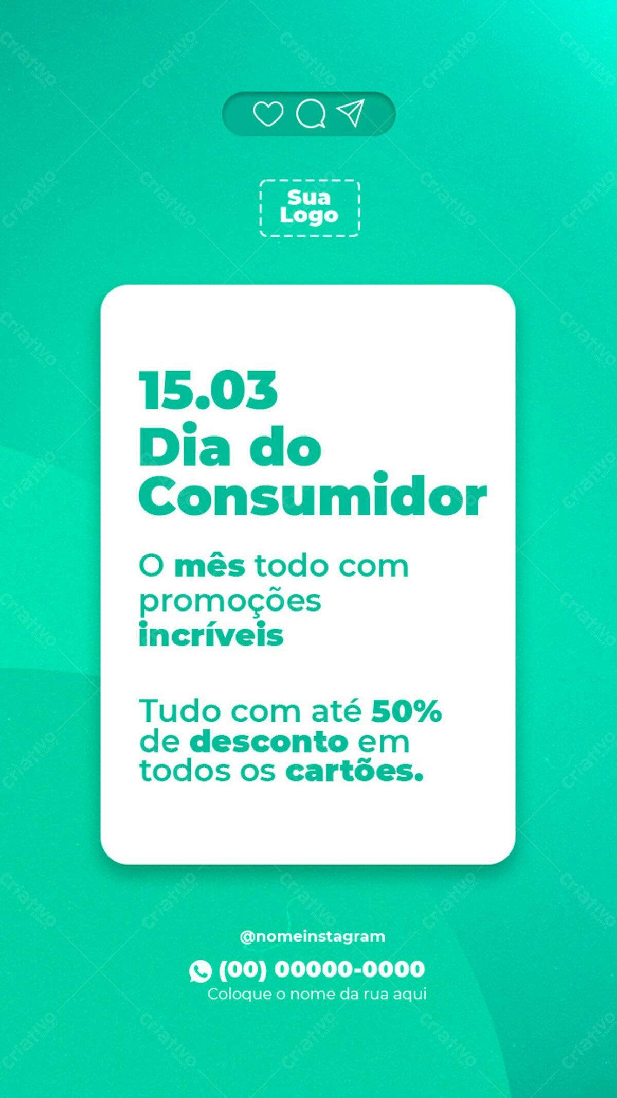 Flyer Dia do Consumidor com 50% de Desconto PSD Editável