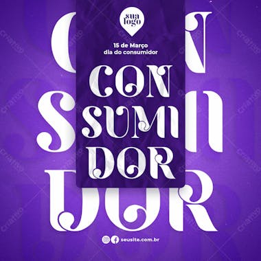 Frase dia do consumidor social media psd editável